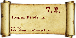 Tompai Mihály névjegykártya