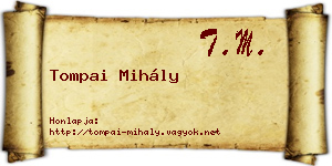 Tompai Mihály névjegykártya